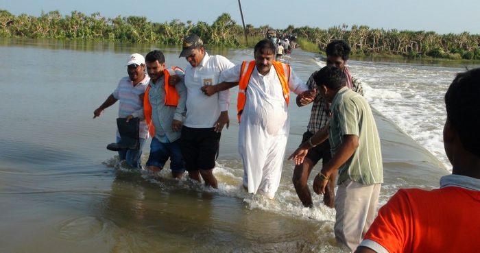 Modi Sena and ODRAF rescue effort led during a flood
