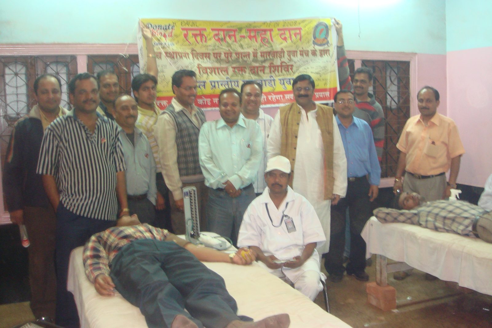 Murli Sharma in blood donation camp at Barbil